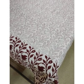 Aartyz Hand Block Printed Cotton Bed Spreadsheet In Red Mughal Butta | 100×100 Inch