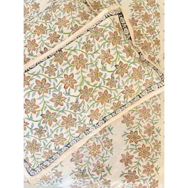 Aartyz Light Orange Hand Block Printed Cotton Bed Spreadsheet | 100x100 Inch