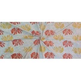 Aartyz Hand Printed Cotton Bed Spread With Bright Yellow And Orange Motifs | 100 x 100 Inch