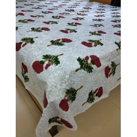 Aartyz Cotton Bed Spreadsheet Layer Printed In Grey Jaal And Red Flower Motifs | 60x90 Inch