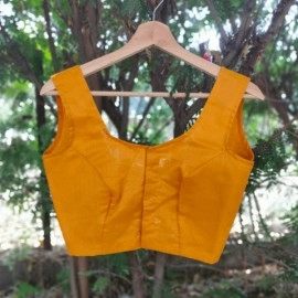 Aartyz Chanderi Blouse | Sleeveless Blouse | Yellow