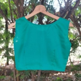 Aartyz Chanderi Blouse | Sleeveless Blouse | Green