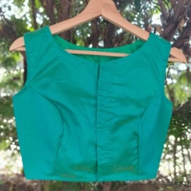 Aartyz Chanderi Blouse | Sleeveless Blouse | Green