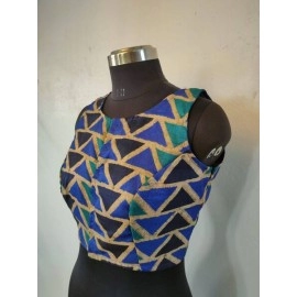 Aartyz Blue Boat Neck Blouse