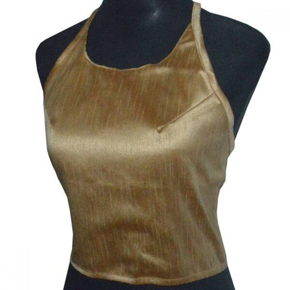 Aartyz Golden Halter Neck Reversible Blouse