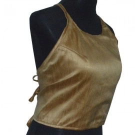 Aartyz Golden Halter Neck Reversible Blouse