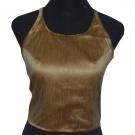 Aartyz Golden Halter Neck Reversible Blouse