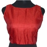 Aartyz Red Boat Neck Blouse