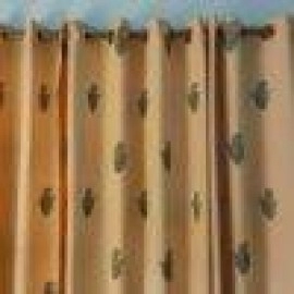 Aartyz Ethnic Cotton Chanderi Silk Window Curtains | Yellow and Black