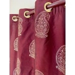 Aartyz Chanderi Curtain With Silk lining for Window | Maroon