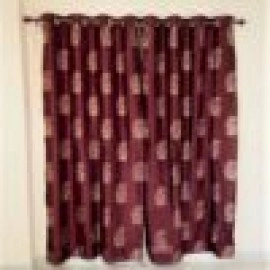 Aartyz Chanderi Curtain With Silk lining for Window | Maroon