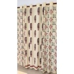 Aartyz Ethnic Window Cotton Curtains Set of 3 | Cream