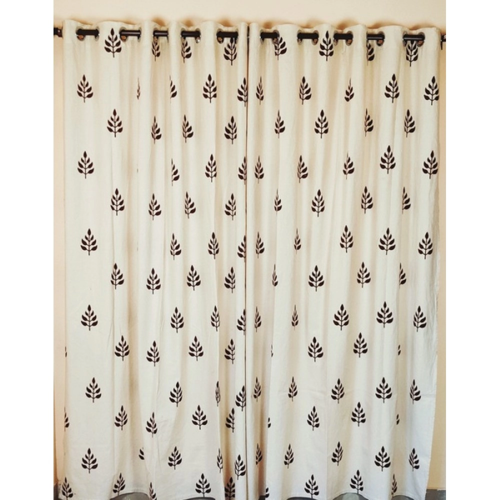 Aartyz Ethnic Cotton Window Curtain | Cream