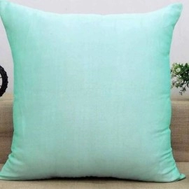 Aartyz Raw Silk Turquoise Cushion Cover | 10 x 10 Inch