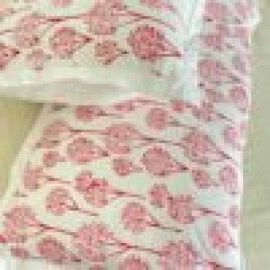 Aartyz Beautifully hand block Printed Cotton Pillow Cover | White