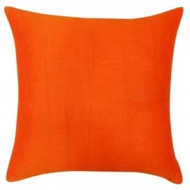 Aartyz Orange Plain V-Cushion Cover | 16 x 16 Inch