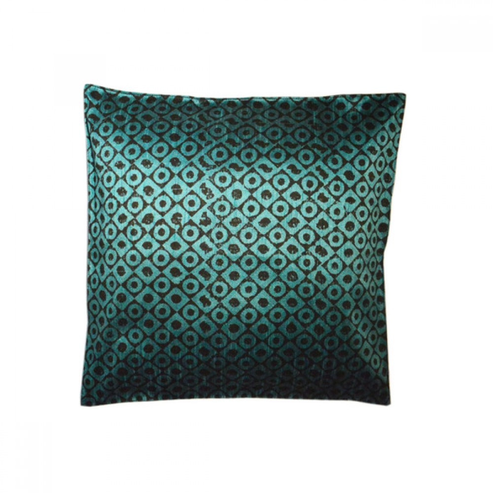 Aartyz Dark Green Printed Cushion Cover | 16 x 16 Inch
