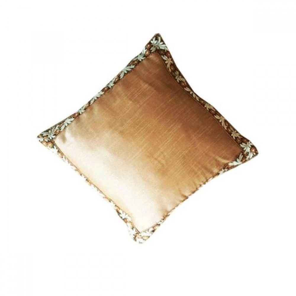 Aartyz Golden Raw Silk Cushion Cover | 16 x 16 Inch