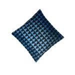 Aartyz Blue Cushion Cover With Black Print | 16 x 16 Inch