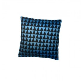 Aartyz Blue Cushion Cover With Black Print | 16 x 16 Inch