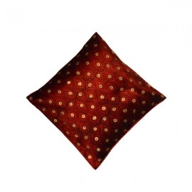 Aartyz Dark Red Golden Dotted Print Cushion Cover | 10 x 10 Inch