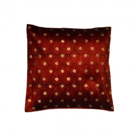 Aartyz Dark Red Golden Dotted Print Cushion Cover | 16 x 16 Inch
