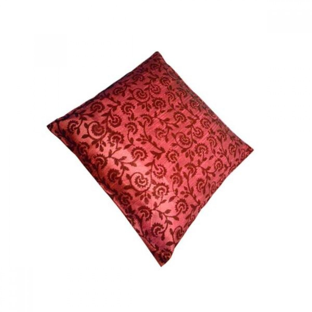 Aartyz Pink Cushion Cover With Black Floral Print | 16 x 16 Inch