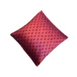 Aartyz Pink Raw Silk Cushion Cover With Brown Floral Print | 16 x 16 Inch
