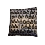 Aartyz Gray Raw Silk Cushion Cover With Small Floral Print | 10 x 10 Inch