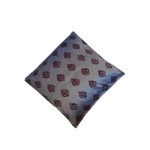 Aartyz Gray Raw Silk Cushion Cover With Brown Print | 16 x 16 Inch