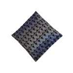 Aartyz Gray Raw Silk Cushion Cover With Black Print | 10 x 10 Inch