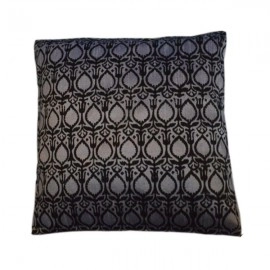 Aartyz Gray Printed Raw Silk Cushion Cover | 10 x 10 Inch