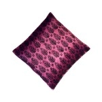 Aartyz Crimson Raw Silk Cushion Cover With Small Tree Print | 16 x 16 Inch