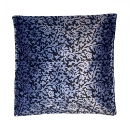 Aartyz Gray Raw Silk Cushion Cover With Black Print | 10 x 10 Inch