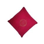 Aartyz Dark Pink Jute Silk Cushion Cover | 10 x 10 Inch