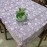 Aartyz Rectangular Cotton Dining Table Cover In Garden Print | White