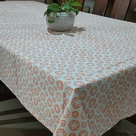 Aartyz Rectangular Cotton Dining Table Cover In Block Printed