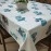 Aartyz Cotton Dining Table Cover With Floral Motifs | Grey And Sky Blue