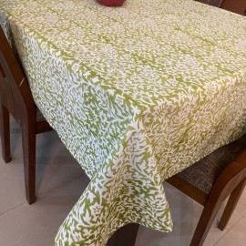Aartyz Rectangular Cotton Dining Table Cover In Pastel Green