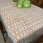 Aartyz Cotton Dining Table Cover With Metallic Copper Print