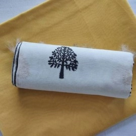 Aartyz Golden Yellow Kurti Fabric With Block Printed Silk Dupatta