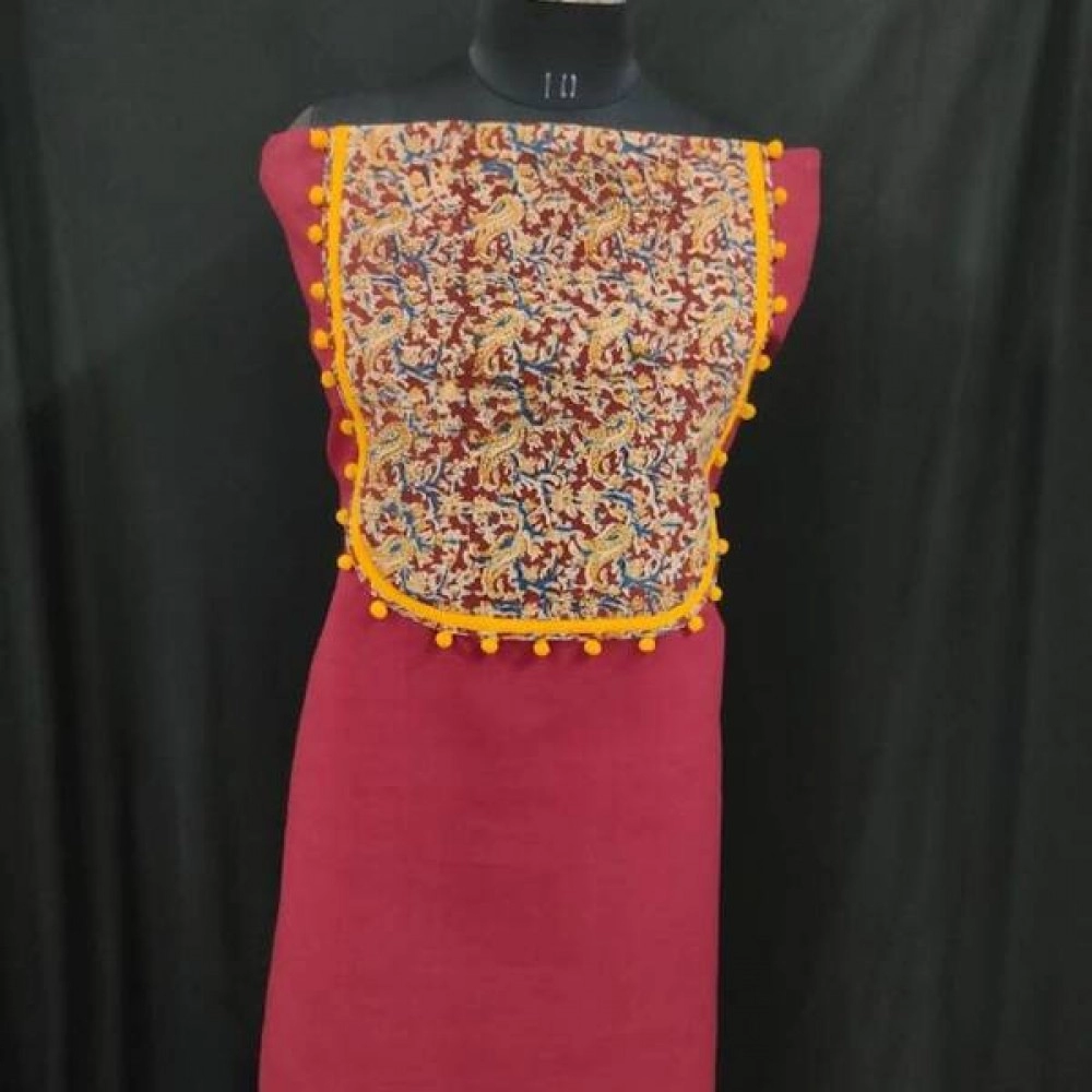 Aartyz Cotton Maroon Printed Dress Material