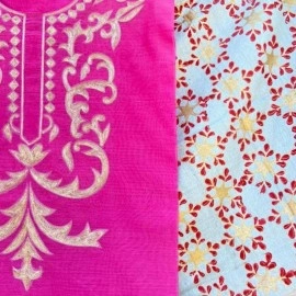 Aartyz Pink designer Embroidered Kurti With Dupatta