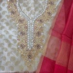 Aartyz White Designer Embroidered Kurti Fabric