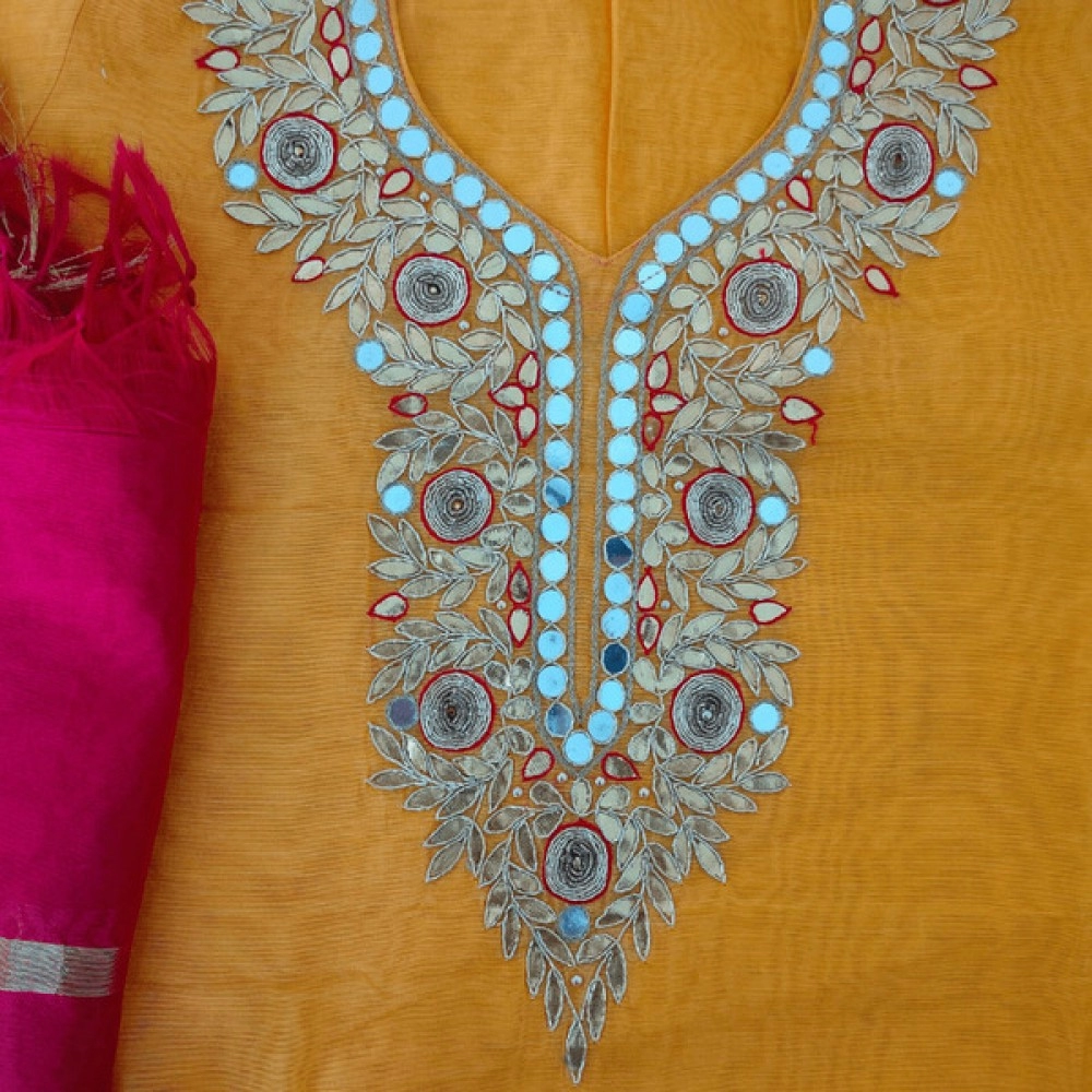 Aartyz Yellow Designer Embroidered Kurti With Dupatta