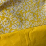 Aartyz Yellow Cotton Hand Block Printed Dress Material
