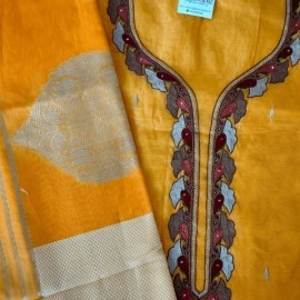 Aartyz Yellow Designer Embroidered Kurti With Dupatta