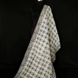 Aartyz Off-White Floral Star Soft Silk Dupatta