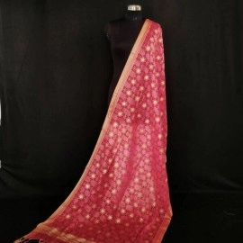 Aartyz Floral Star Soft Silk Dupatta | Light pink