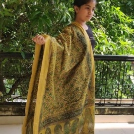 Aartyz Paisley and Floral Printed Silk Dupatta